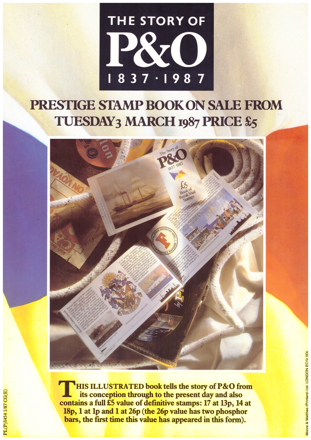 (image for) 1987 P&O Prestige Book Post Office A4 poster. PL(P)3454 1/87 CG(E). - Click Image to Close